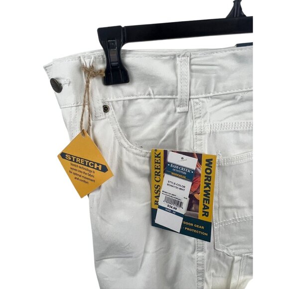 Bass Creek Outfitters Men's White Stretch Carpenter Shorts 30 Outdoor Workwear - Picture 11 of 16